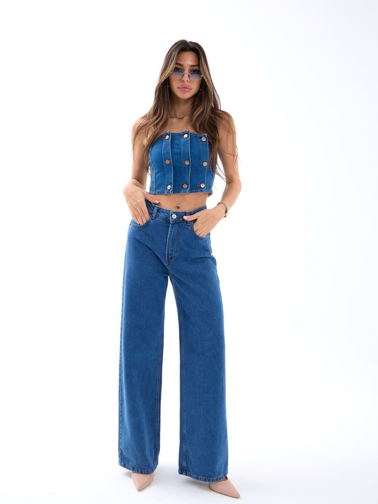 7415 KOT PANTOLON-KOYU MAVİ