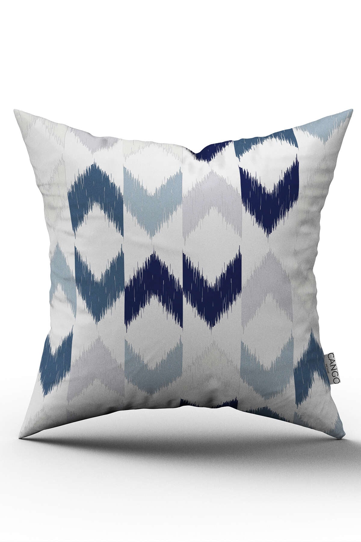 Beyaz Mavi Modern Geometrik Desenli Kırlent Yastık Kılıfı - CGH341