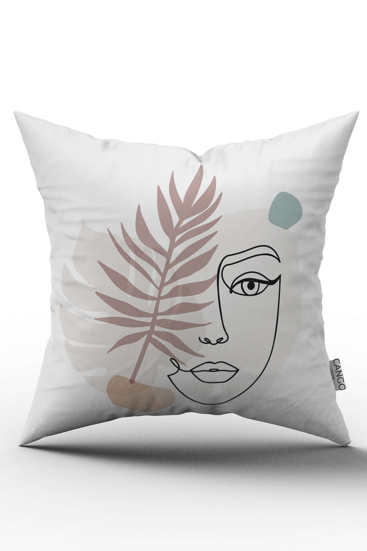 Beyaz Siyah Modern Silüet Figür Desenli Dijital Baskı Kırlent Yastık Kılıfı CGH525