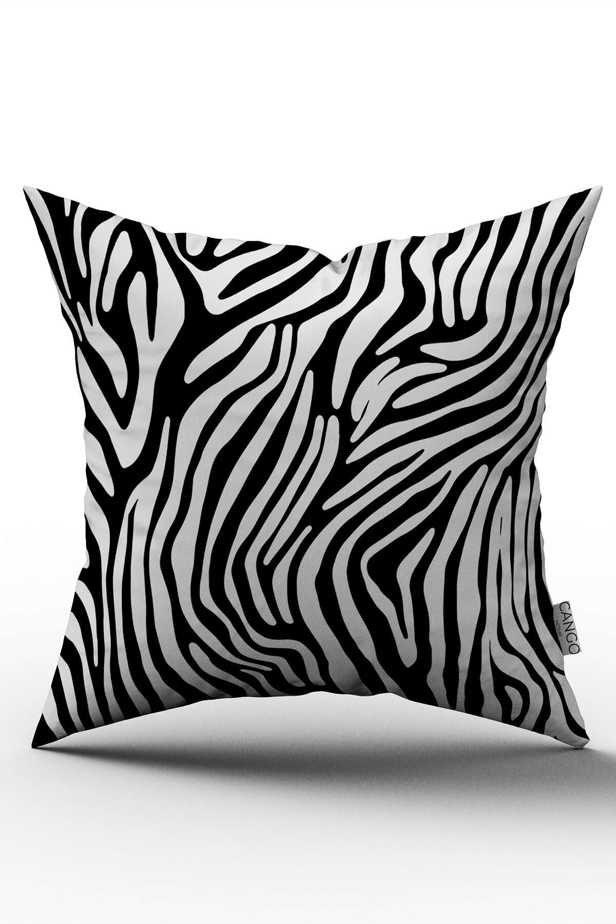 Çift Taraflı Siyah Beyaz Zebra Desenli Dijital Baskı Kırlent Yastık Kılıfı - CGH386-CT