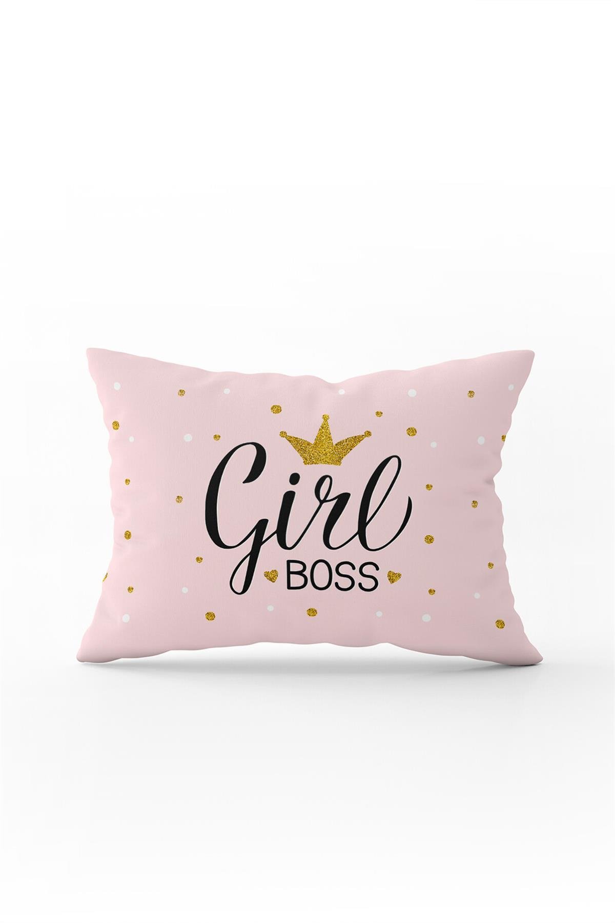 Pembe Girl Boss Dekoratif Dijital Baskı Kırlent Yastık Kılıfı - CGH480-3550 Çift Tarafı Baskılı