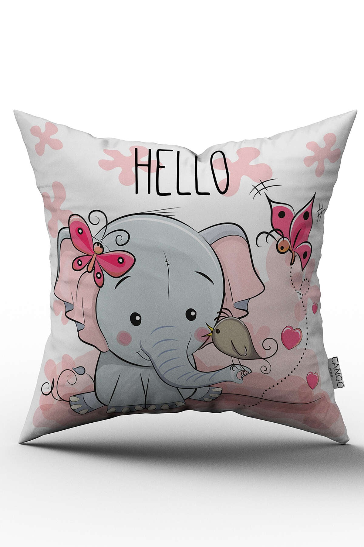 Pembe Hello Filli Dijital Baskılı Çocuk Kırlent Yastık Kılıfı  - CHCCK07