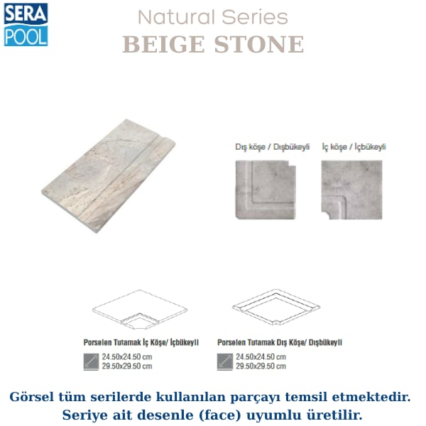 Beige Stone Porselen Tutamak Köşe İç/Dış BükeyliPorselen TutamakSerapoolBSKOSEHB