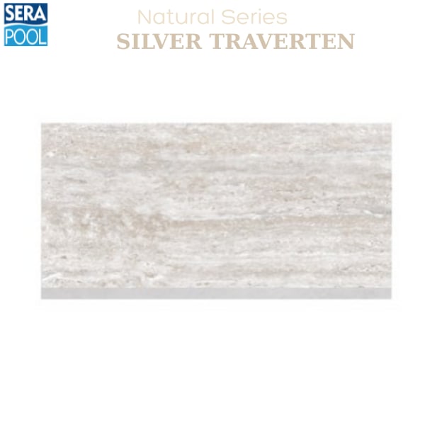 Porselen Çizgi Taşma Karo 33x66x1,80 cm - Silver TravertenPorselen TutamakSerapoolST3366HST