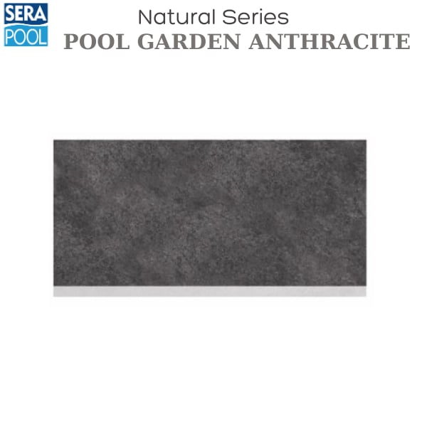 Porselen Çizgi Taşma Karo 33x66x1,80 cm - Pool Garden AnthracitePorselen TutamakSerapoolPGA3366HST