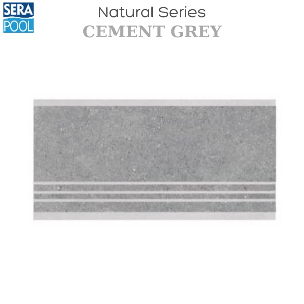 Porselen Çizgi Taşma Tutamak 33x66x1,80 cm - Cement GreyPorselen TutamakSerapoolCE3366HSH