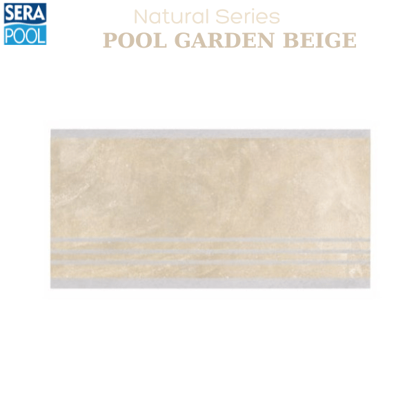 Porselen Çizgi Taşma Tutamak 33x66x1,80 cm - Pool Garden BeigePorselen TutamakSerapoolPGB3366HSH