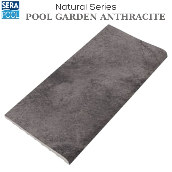 Porselen Flat Tutamak 25x50 cm - Pool Garden AnthracitePorselen TutamakSerapoolPGA2550FH