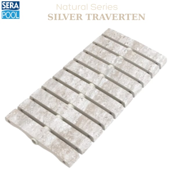 Porselen Flex Izgara 15x50 cm - Silver TravertenPorselen IzgaraSerapoolSTGF