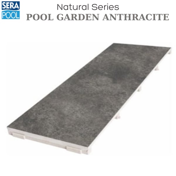 Porselen Hidden Izgara 25x65 cm - Pool Garden AnthracitePorselen IzgaraSerapoolPGAGHM