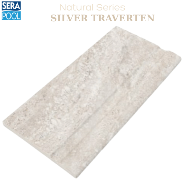 Porselen Tutamak 25x50 cm - Silver TravertenPorselen TutamakSerapoolSTH