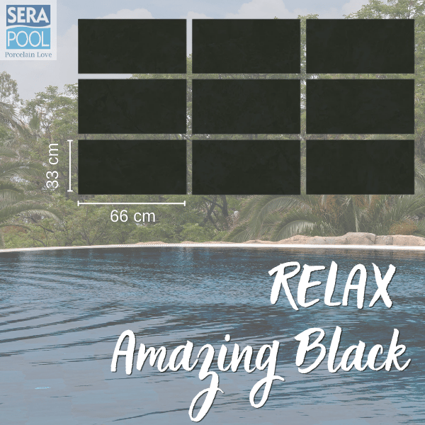 Serapool  Amazing Black Porselen Havuz KarolarıPorselen Havuz İçi KarolarSerapoolRAB3366