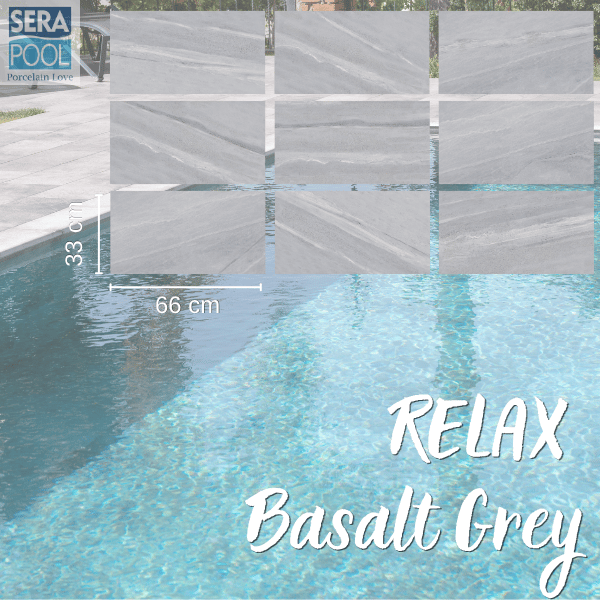 Serapool  Relax Basalt Grey Porselen Havuz KarosuPorselen Havuz İçi KarolarSerapoolRBG3366