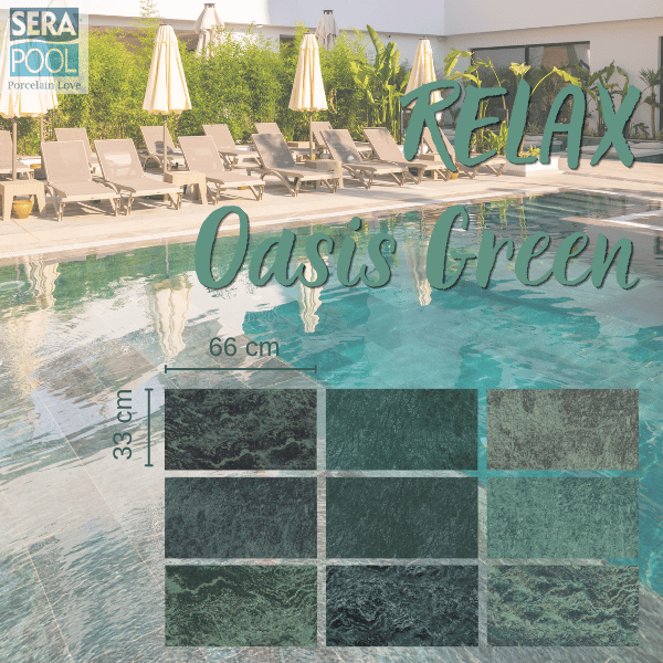 Serapool  Relax Oasis Green Porselen Havuz KarolarıPorselen Havuz İçi KarolarSerapoolROG3366