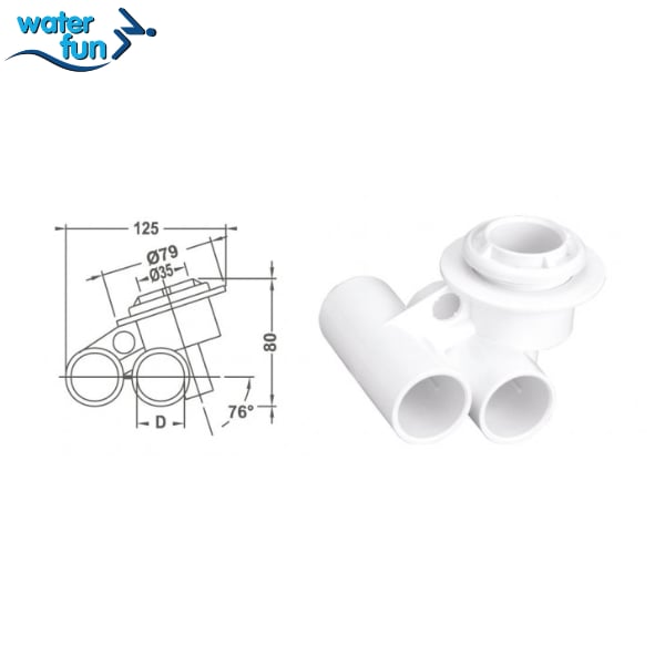 WF 1138 Ø32 mm Hava Ve Ø32 Su Çıkışlı Jakuzi Jet GövdesiJakuzi & Spa EkipmanlarıWater Fun43015123001
