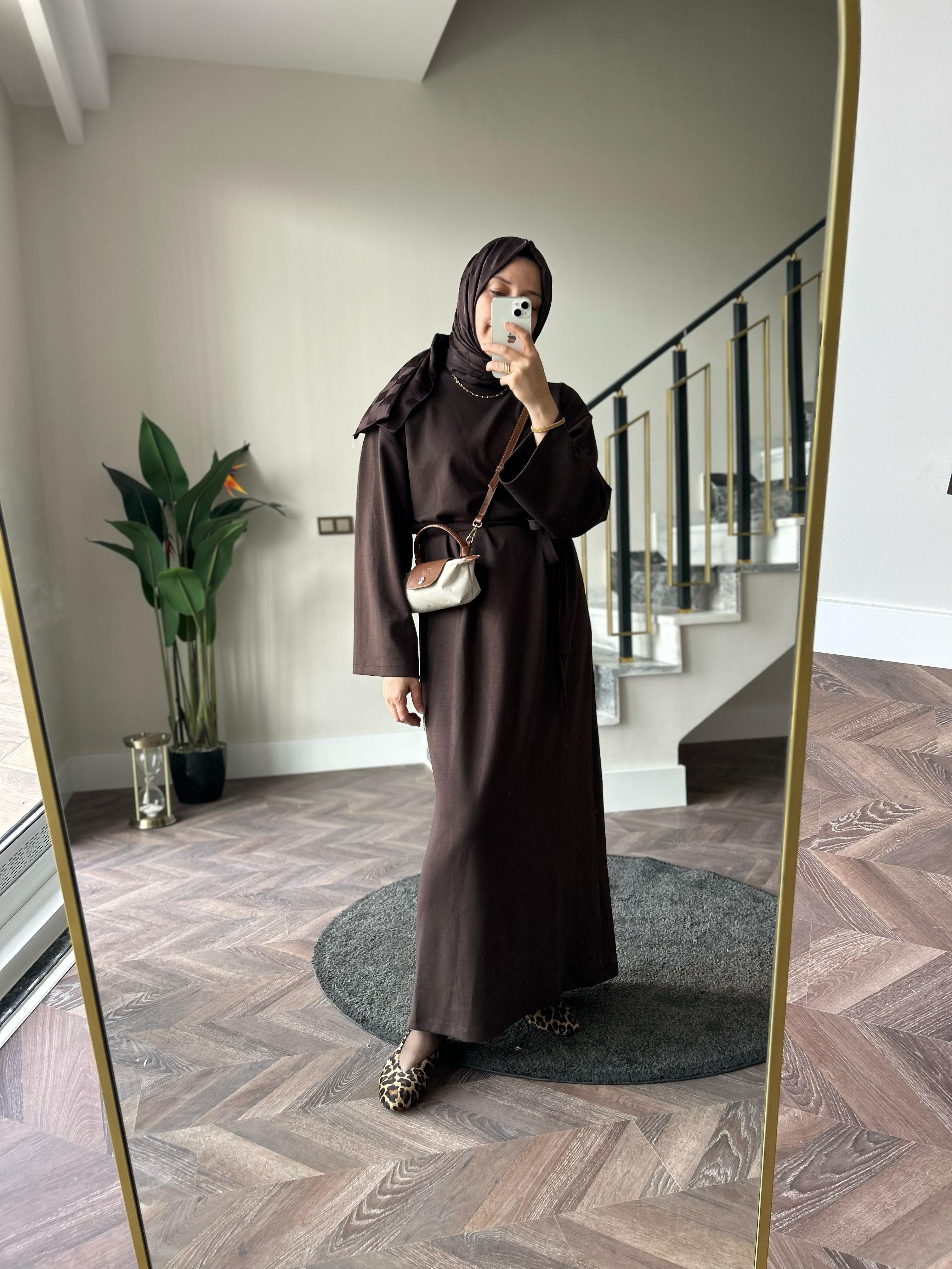 Duo Acı Kahve Oversize Elbise