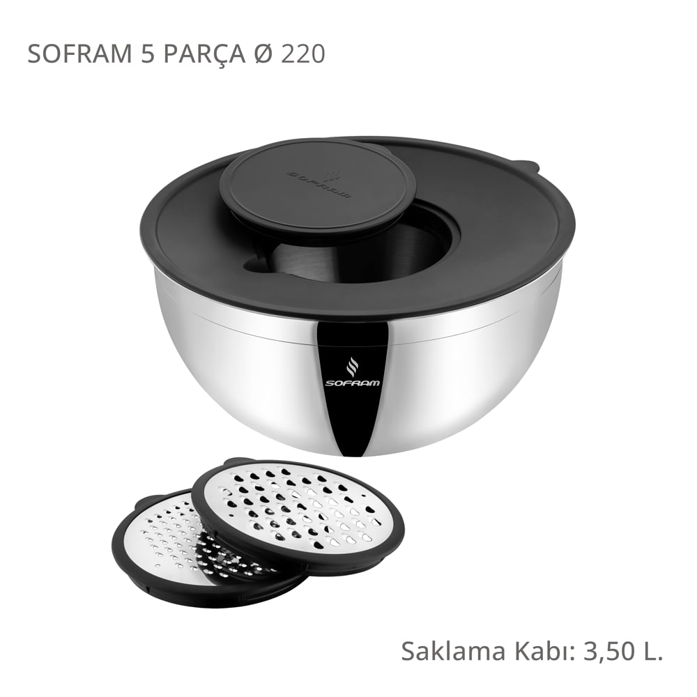 Sofram 5 Parça 22 cm Karıştırma ve Saklama Kabı