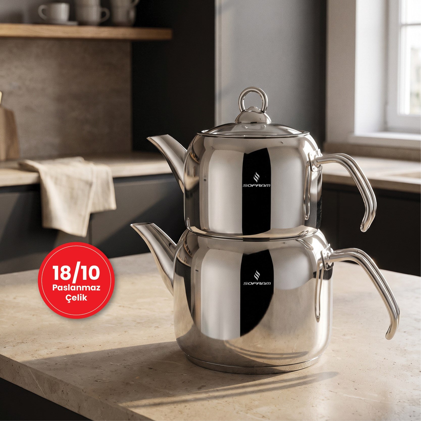 Sofram Soft 16 cm Orta Boy Çaydanlık Takımı