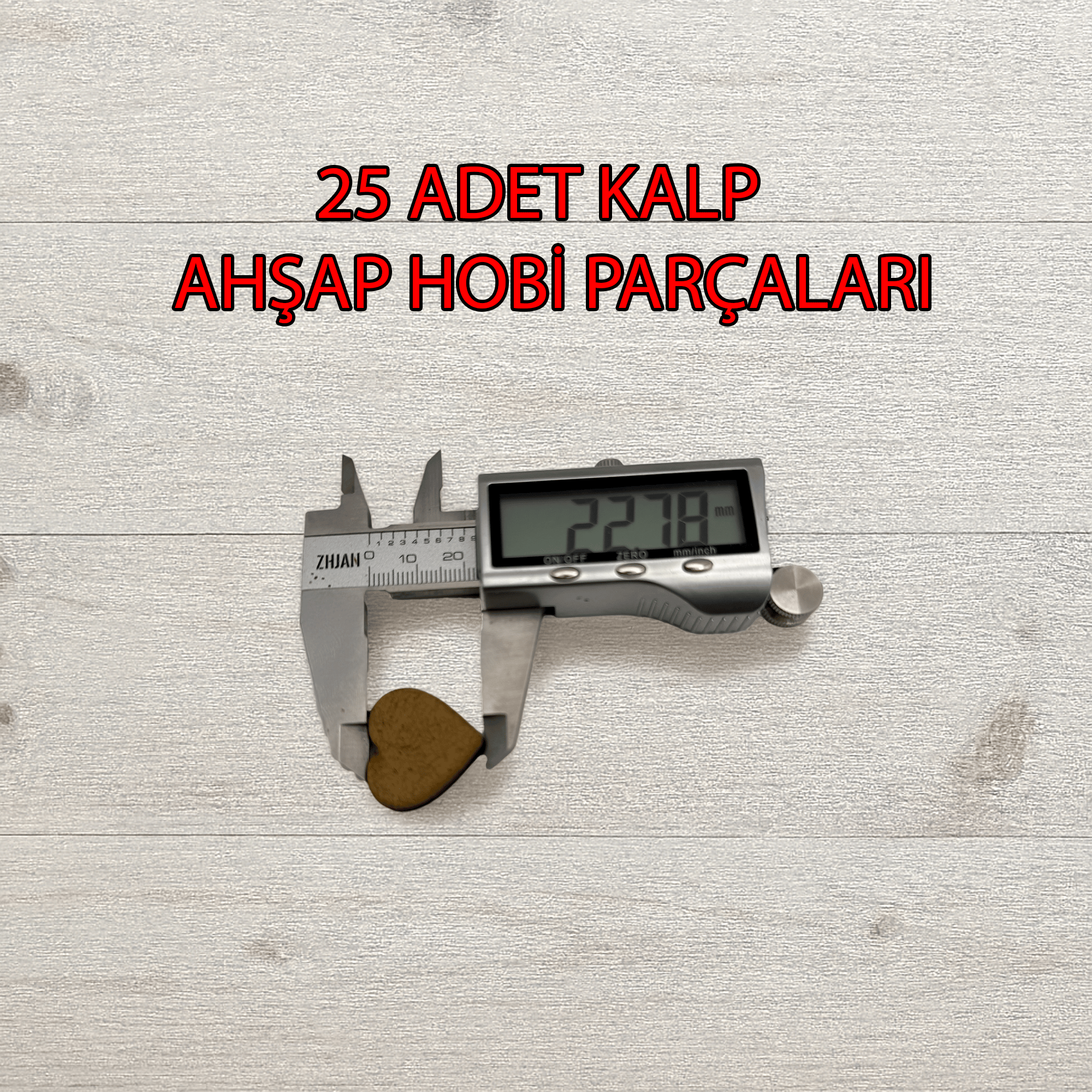 25 Adet Kalp Şeklinde Ahşap Hobi Parçaları – MDF Kaliteli Doğal Kesim – 25x23mm | 4mm Kalınlık