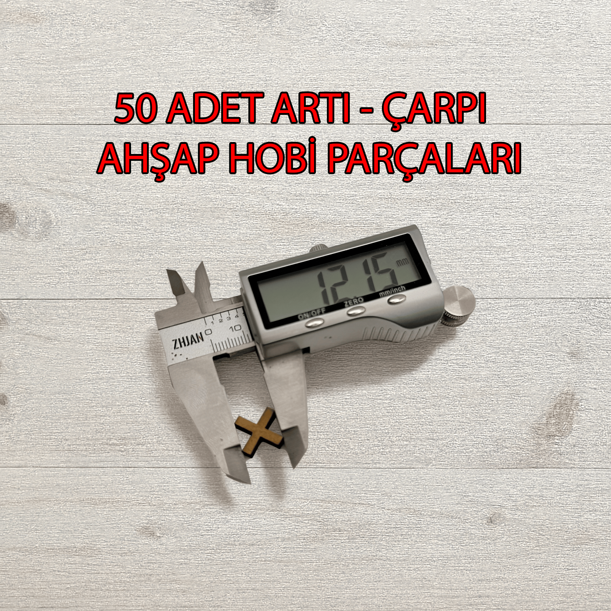 50 Adet Ahşap Artı ve Çarpı Parçaları | Hobi, Maket ve Tasarım Projeleri İçin
