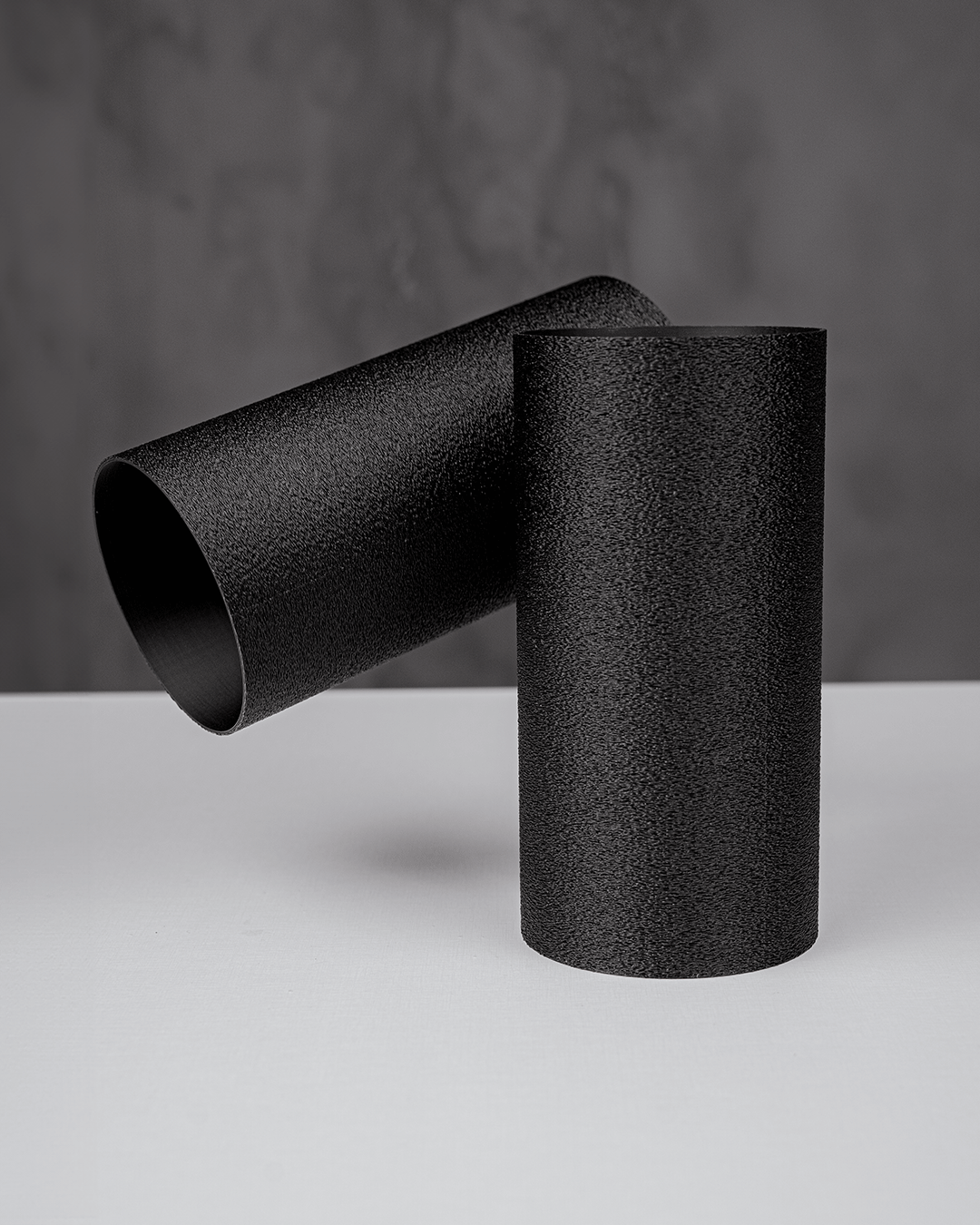 Canon Style Modern Masa Lambası | 3D Baskı Tasarım Siyah Silindir Gövdeli Aydınlatma