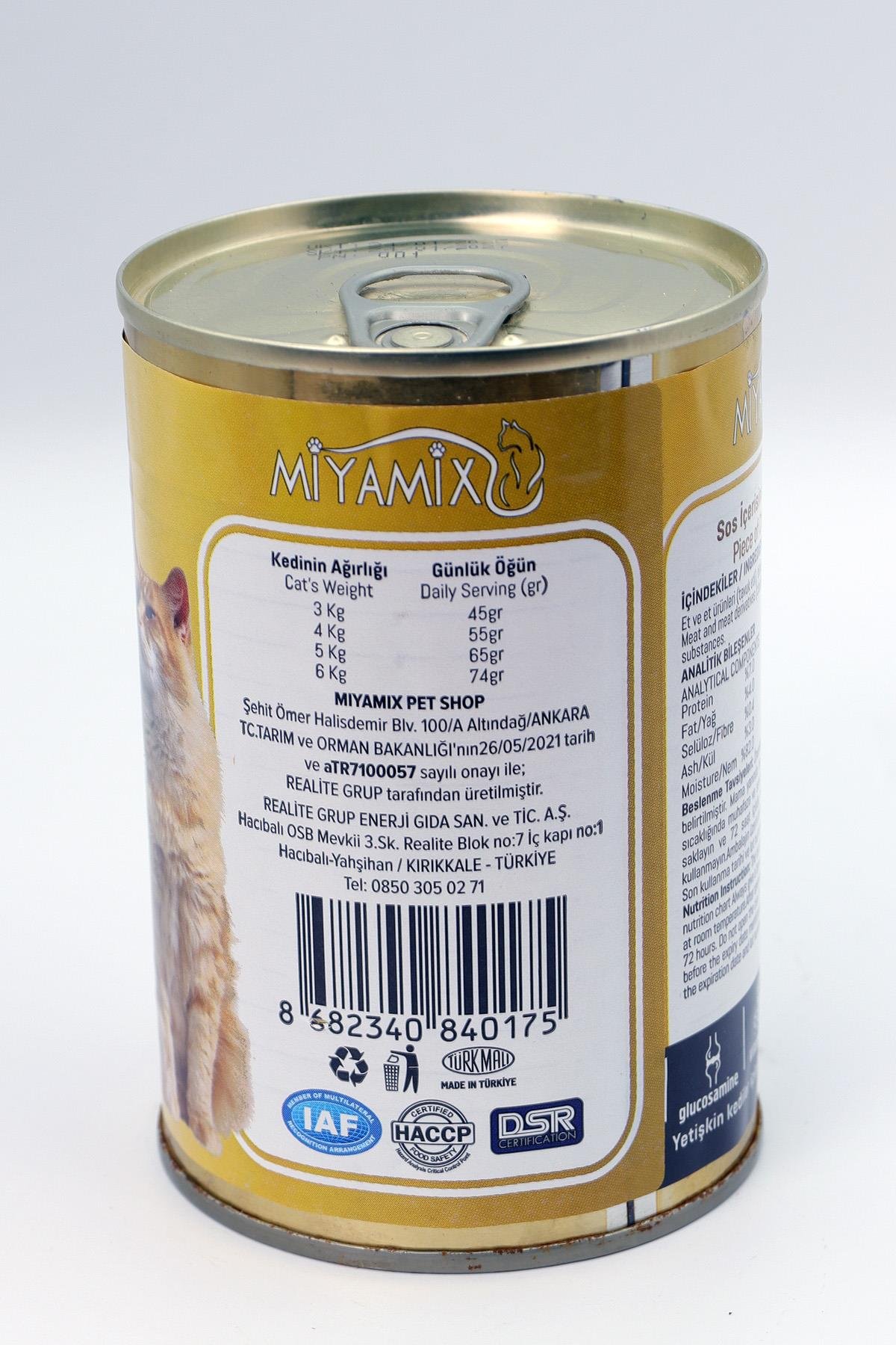 Miyamix Tavuk Etli Yetişkin Kedi Yaş Mama 415gr 5 Adet