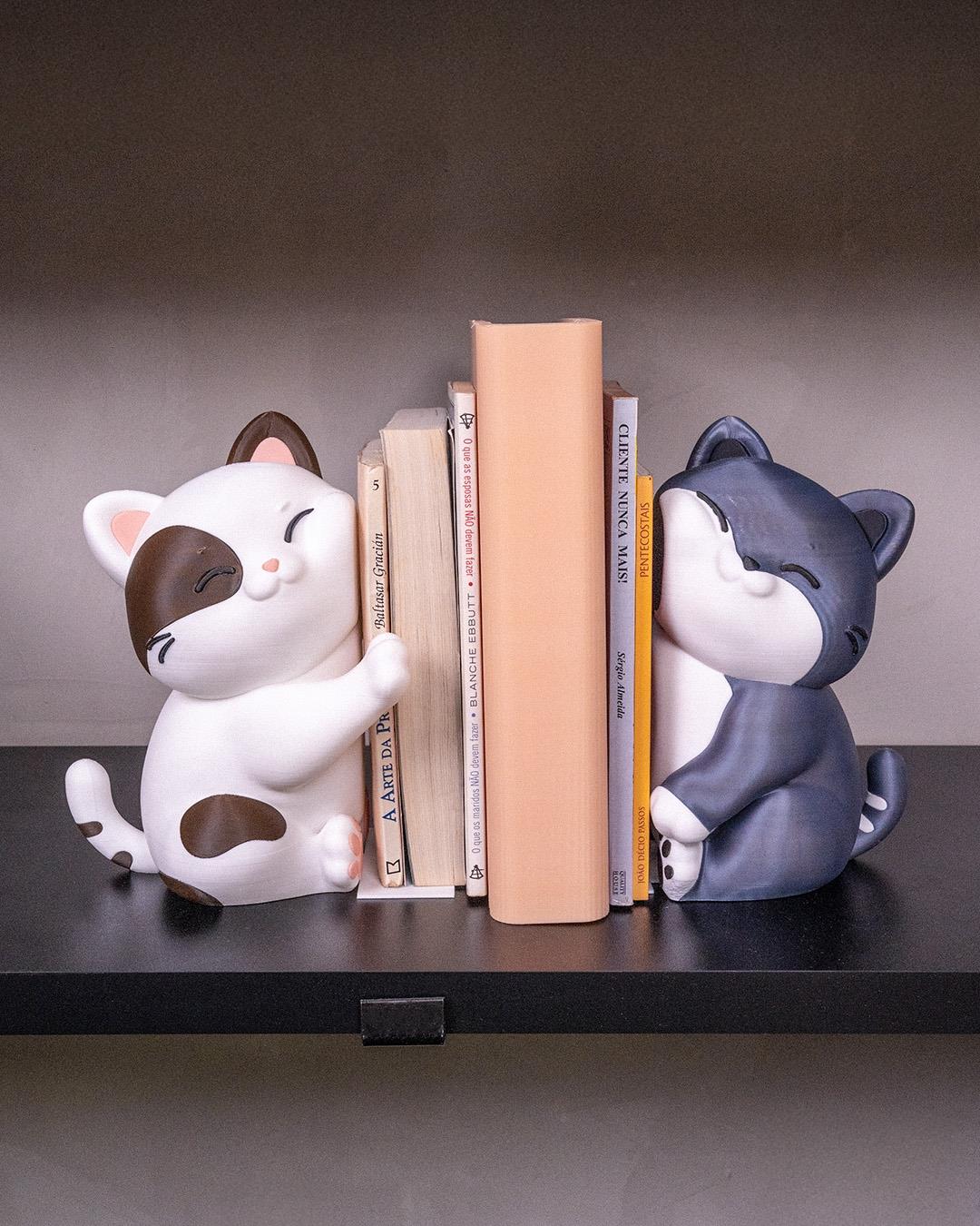 Sevimli Kedi Temalı Kitap Tutucu Seti Dekoratif