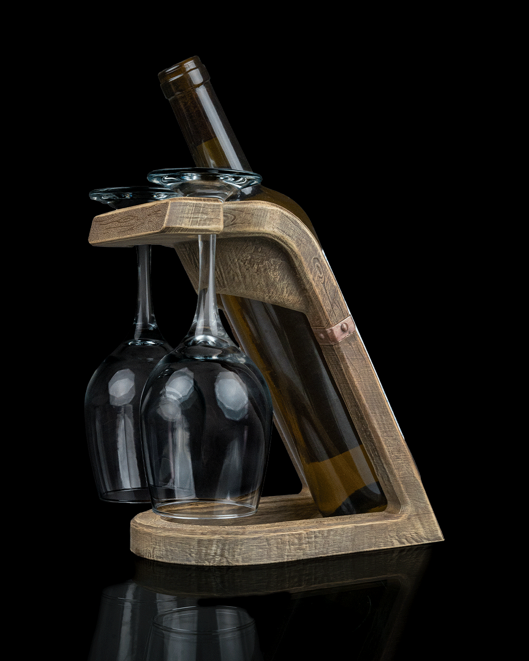 The Oak Rest – Ahşap Görünümlü Kadeh ve Şarap Tutucu