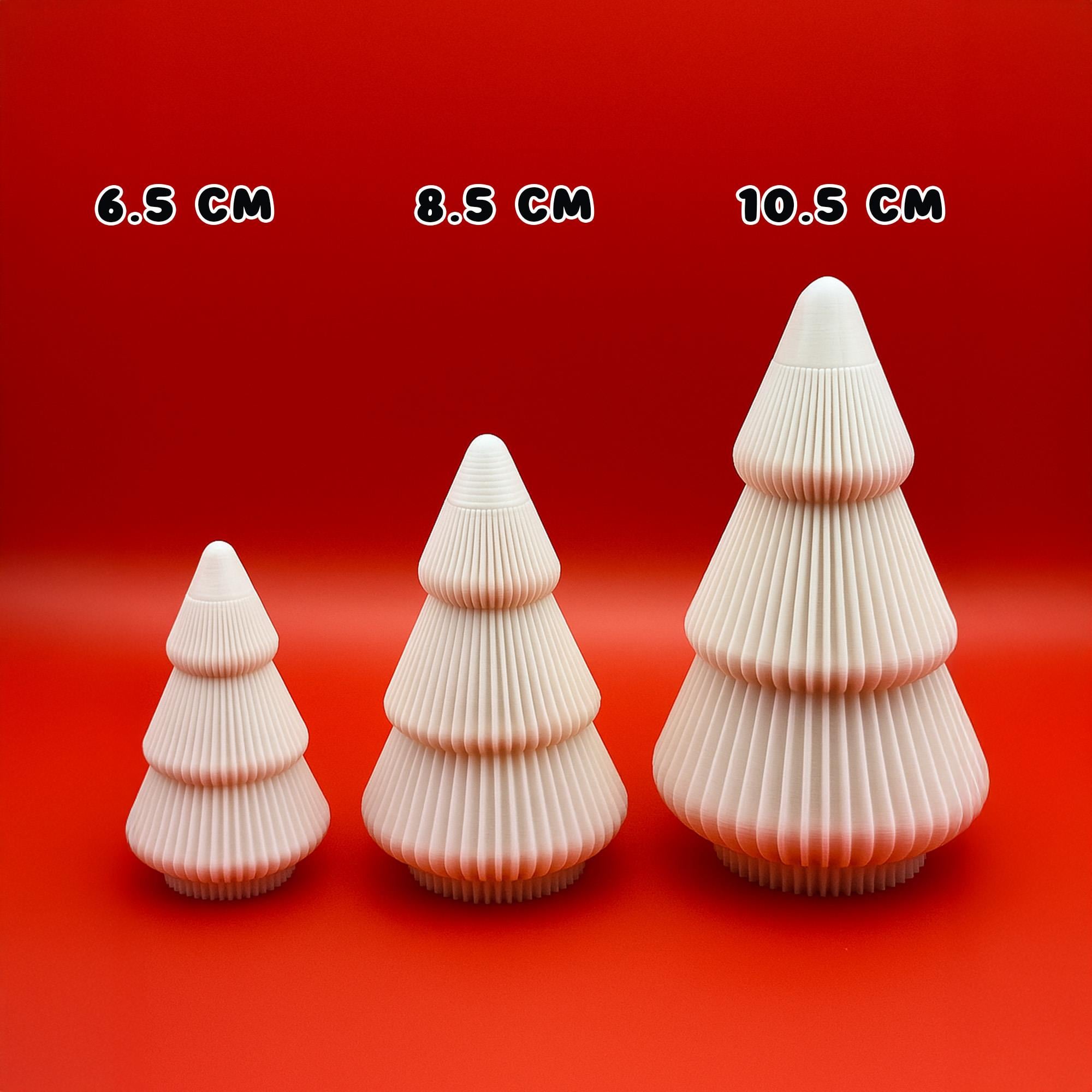 Üçlü Yılbaşı Ağacı Seti | 3D Baskı Dekoratif Masa Süsü Beyaz