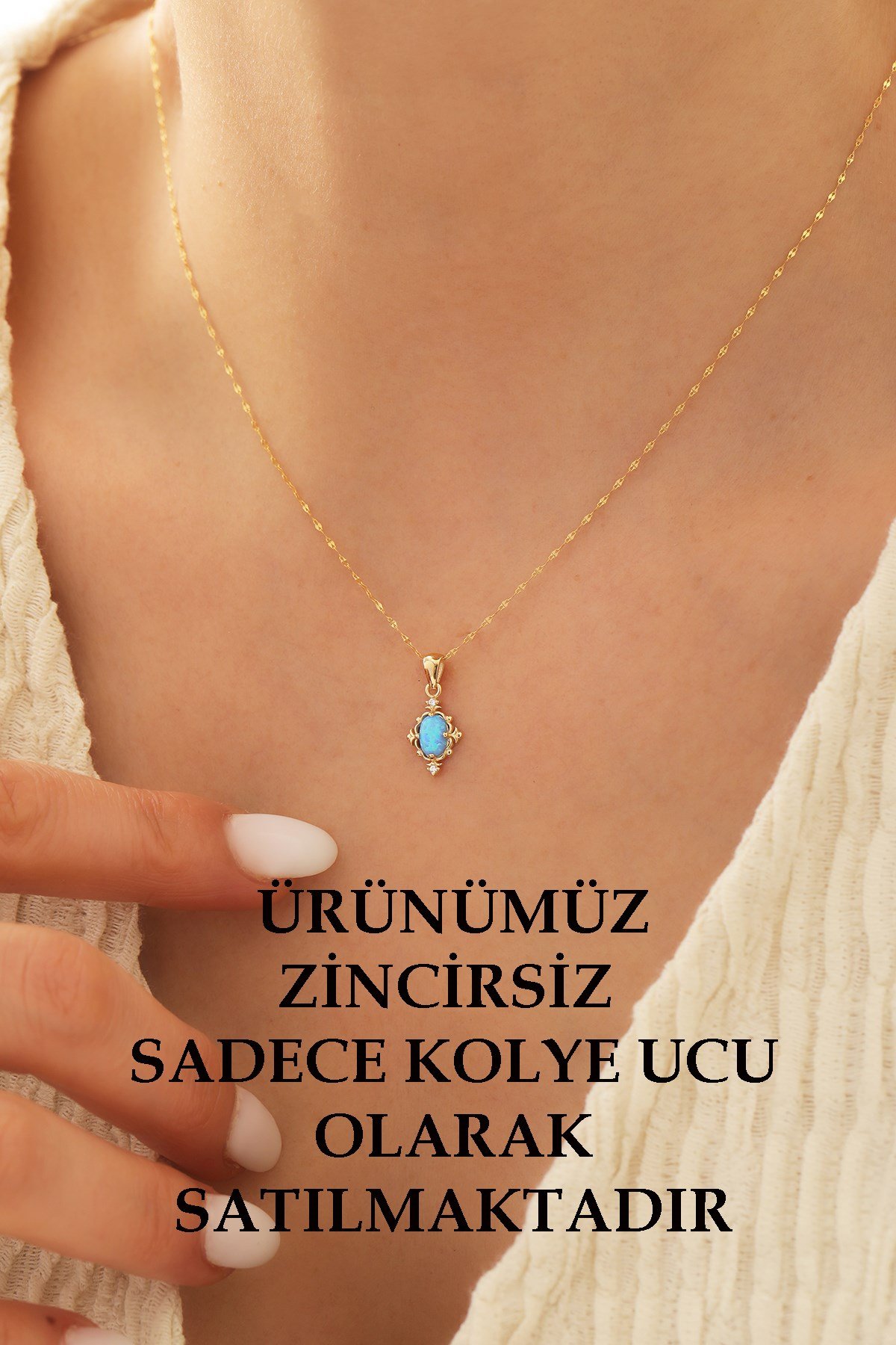 14 Ayar Altın Opal Kolye Ucu