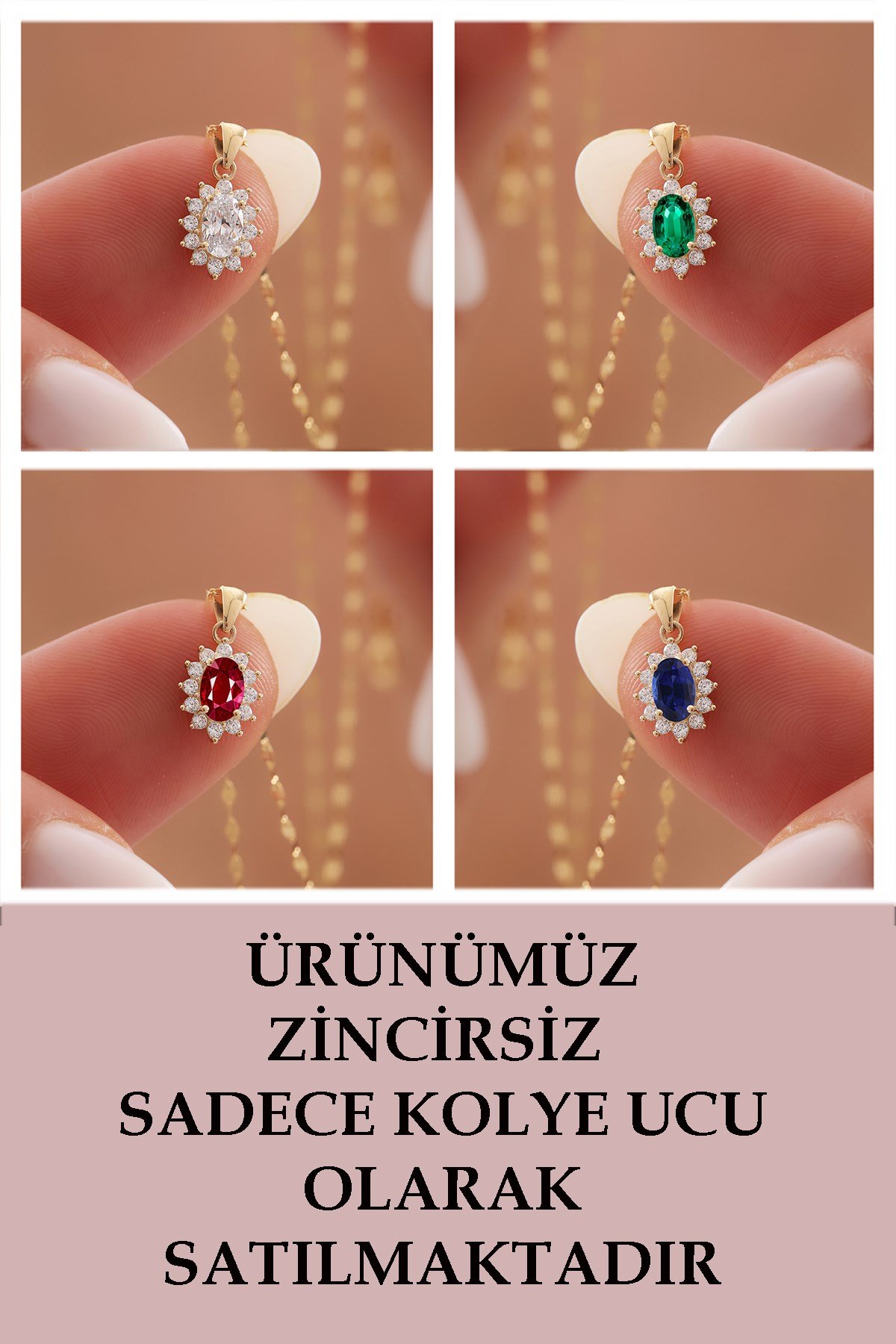 14 Ayar Altın Şık Anturaj Kolye Ucu