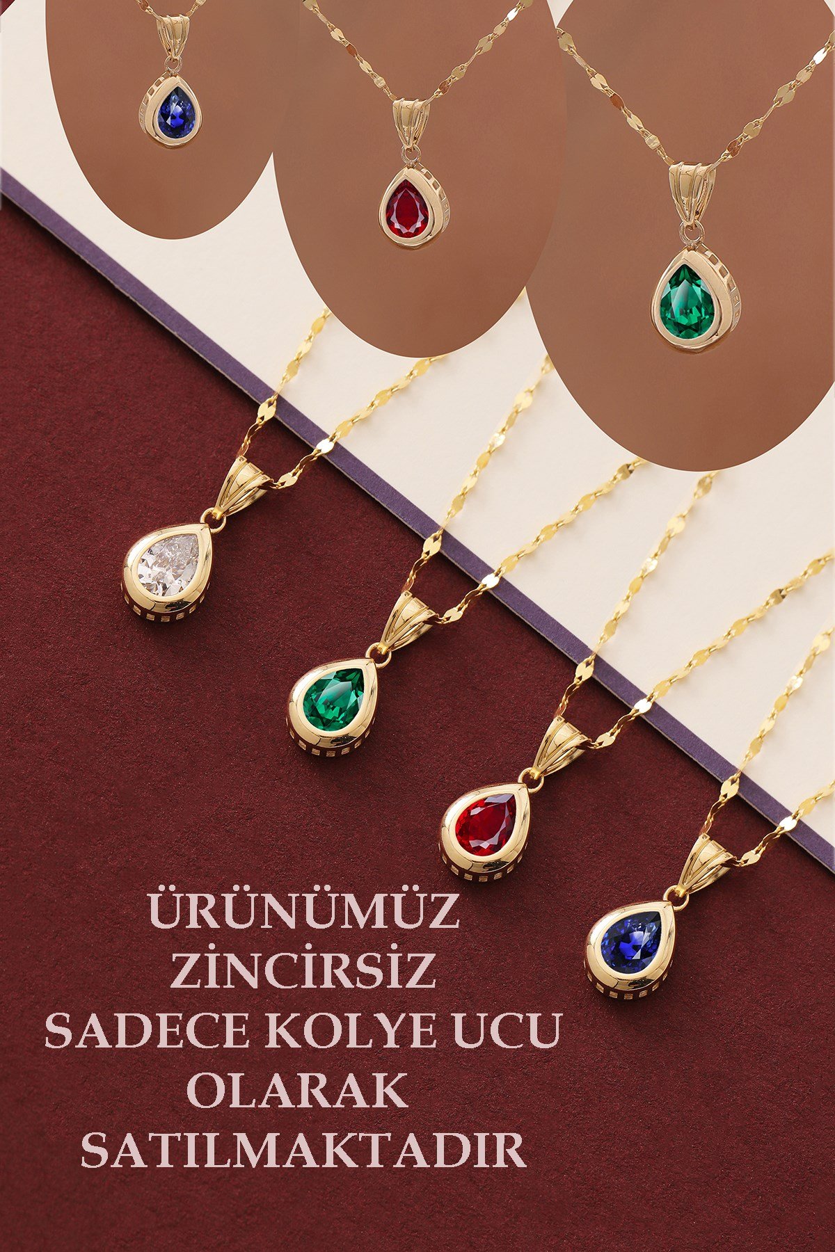14 Ayar Altın Şık Damla Kolye Ucu
