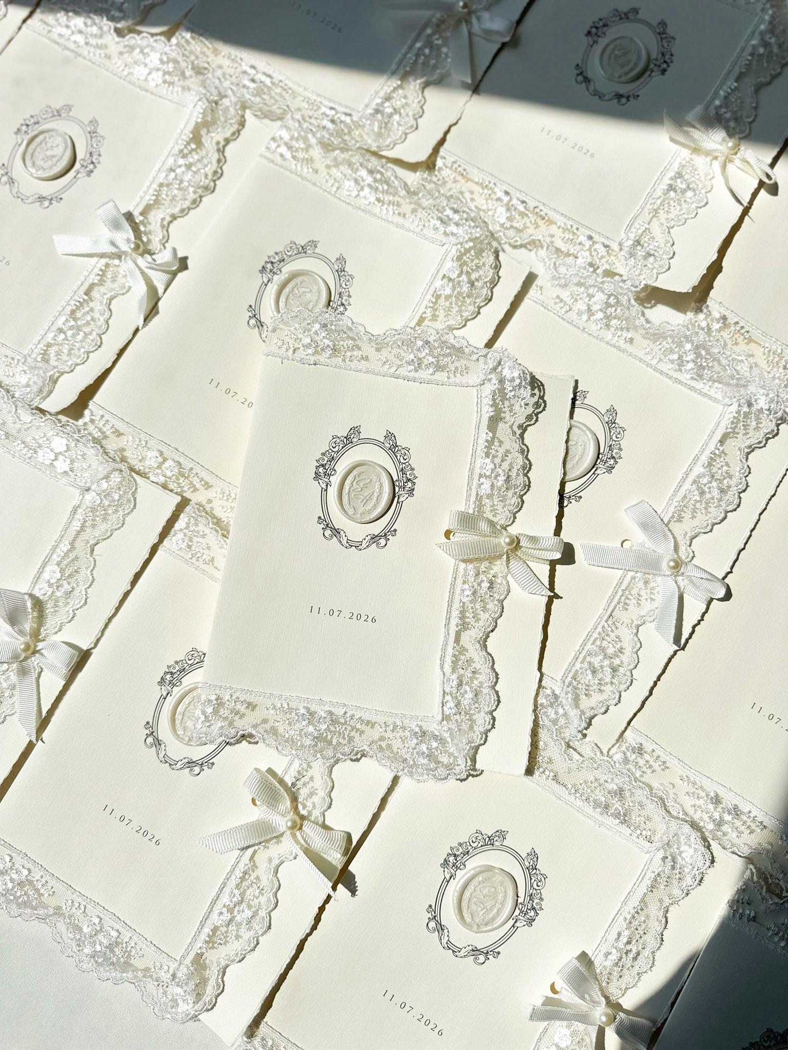 Elegance Dantel Detaylı Davetiye