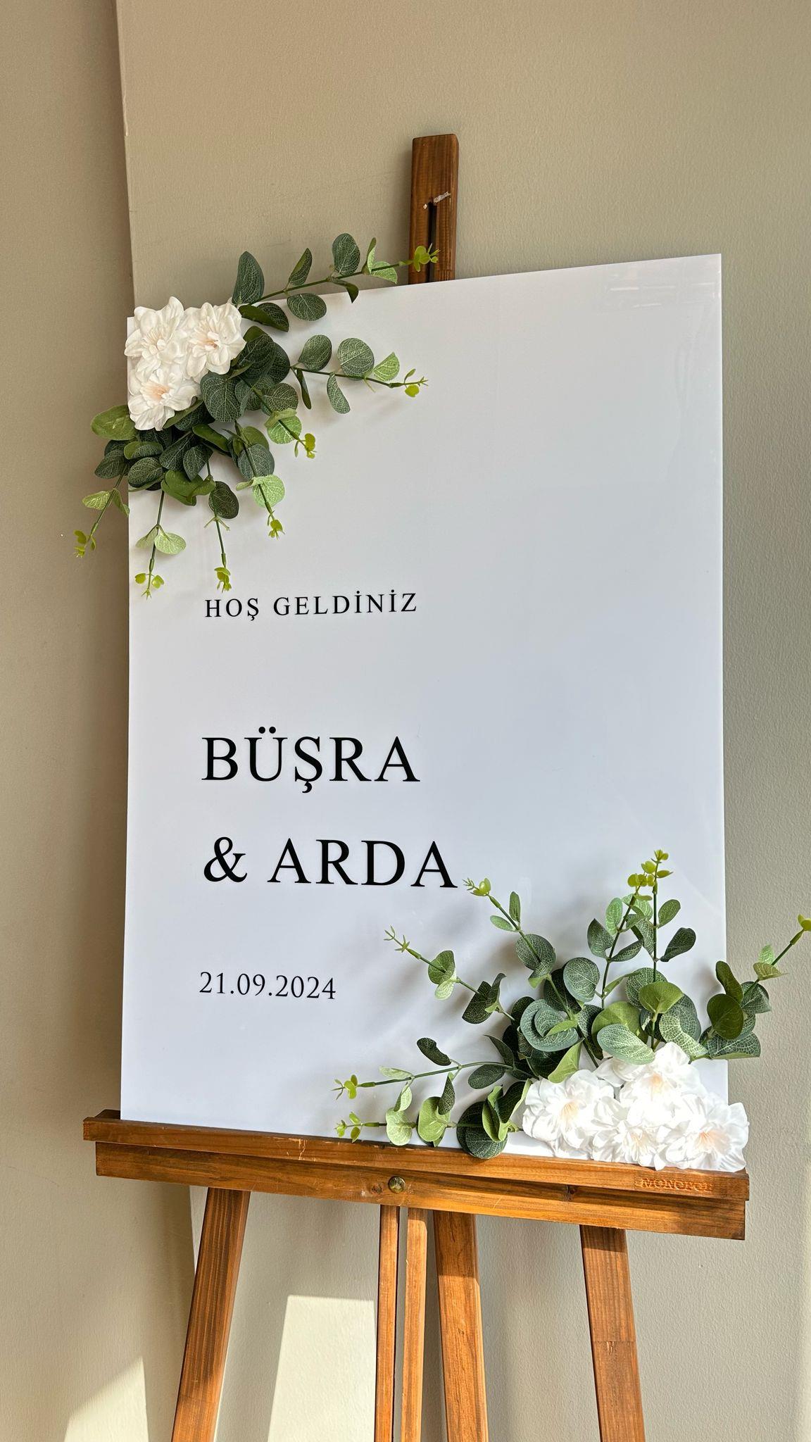 Okaliptuslü Beyaz pleksi pano