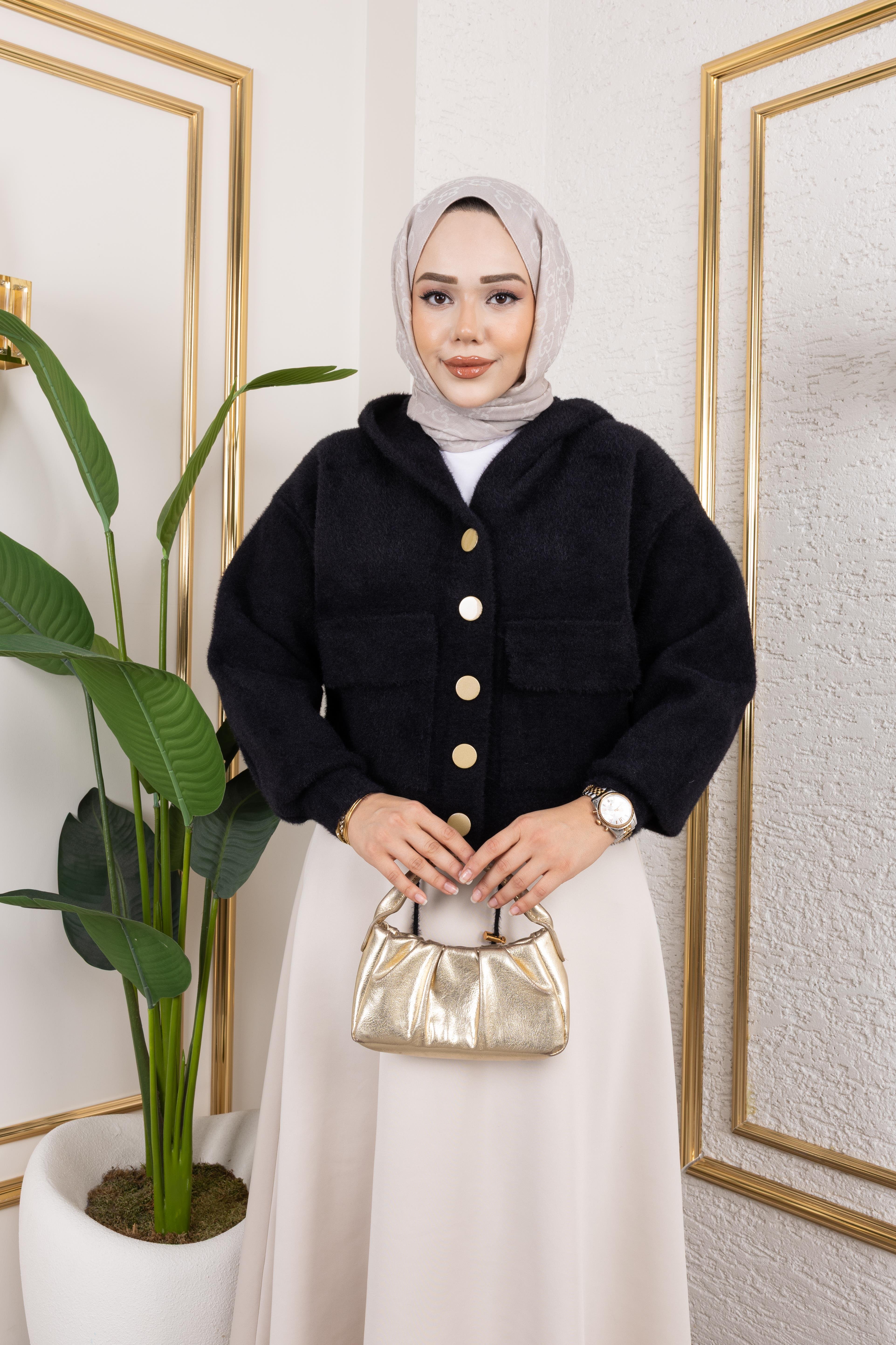 Angora Siyah Ceket