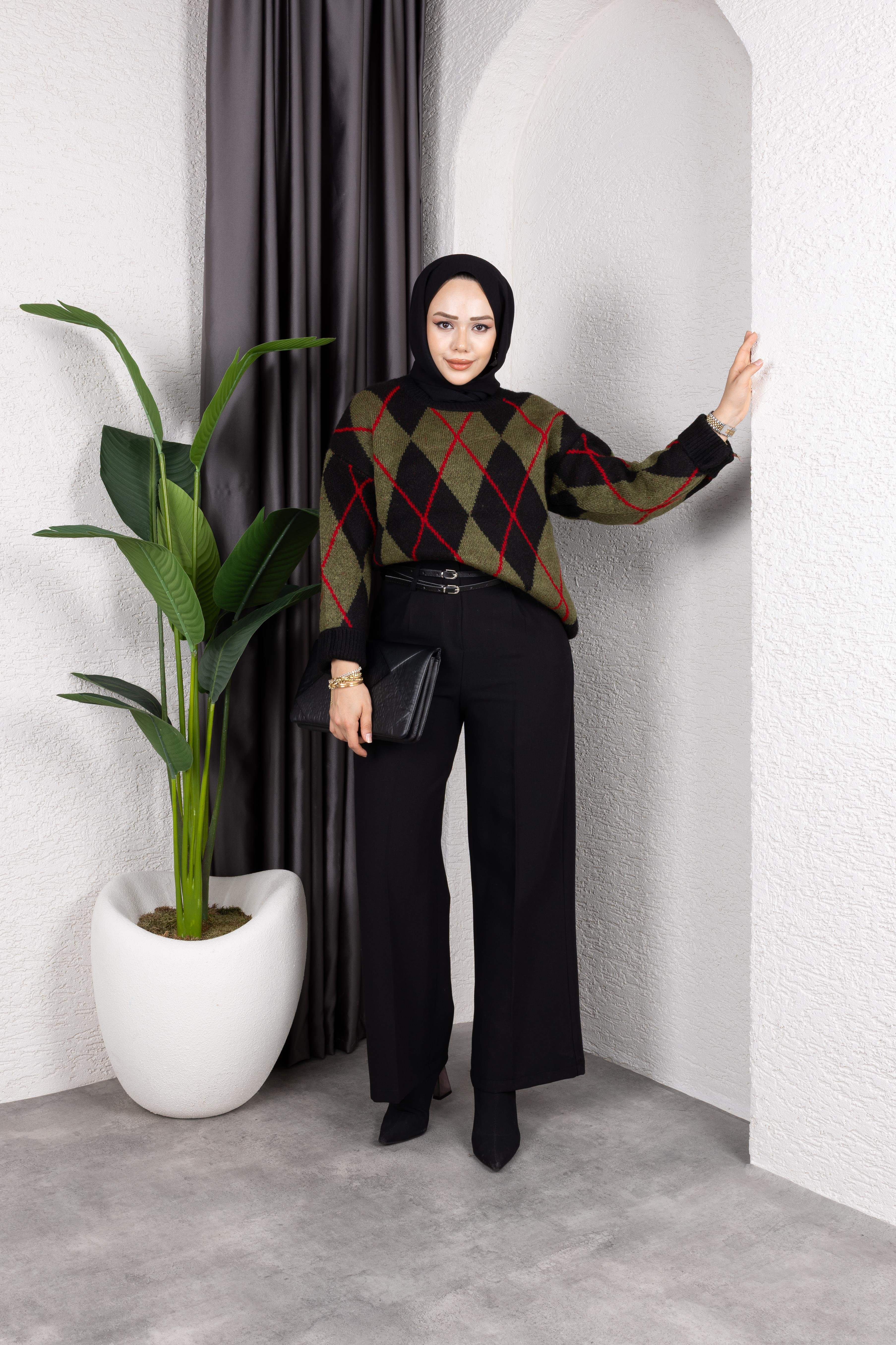 Kemerli Pantolon | Siyah