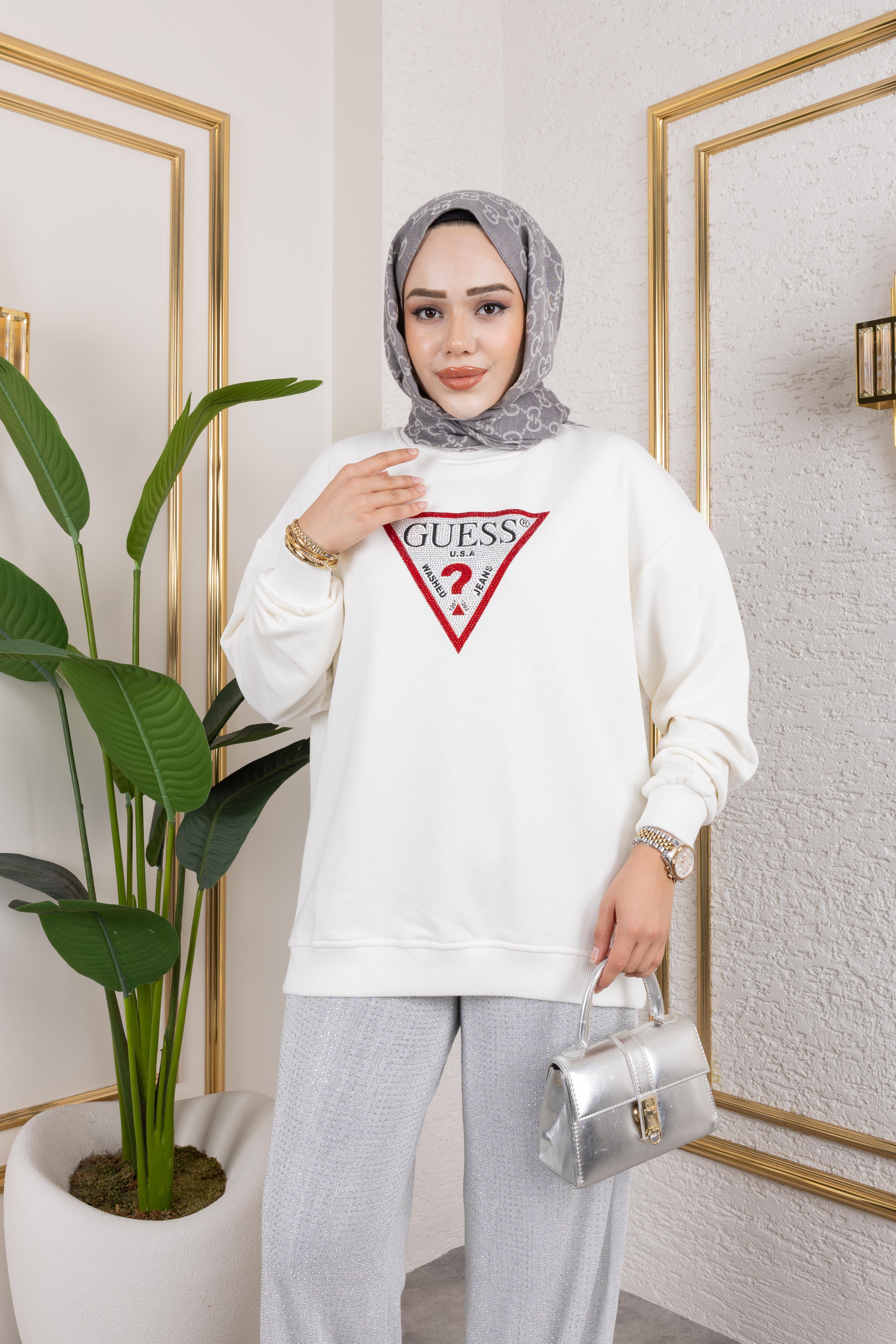 Kırmızı Taşlı Sweat