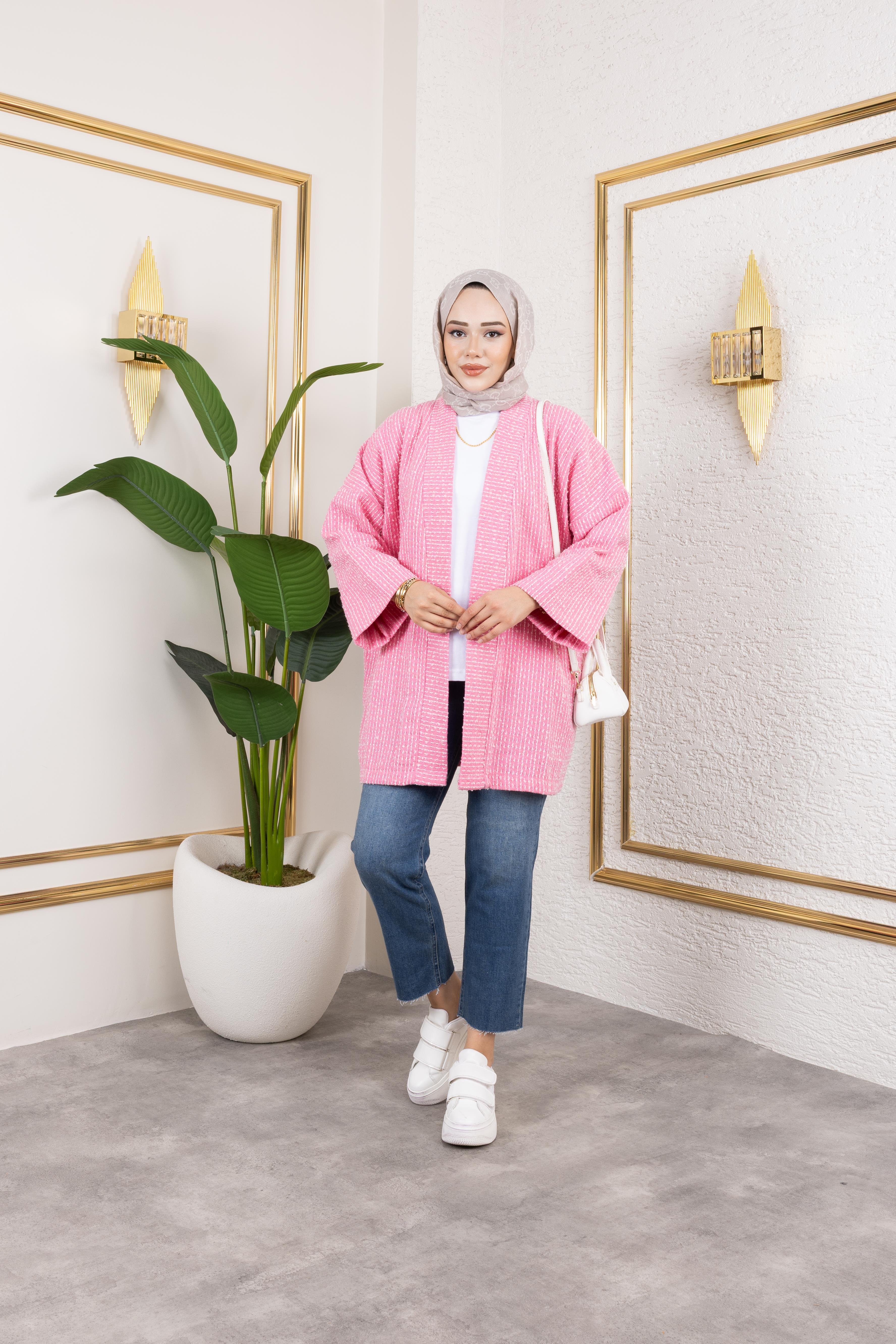 Pembe Kırçıllı Kimono