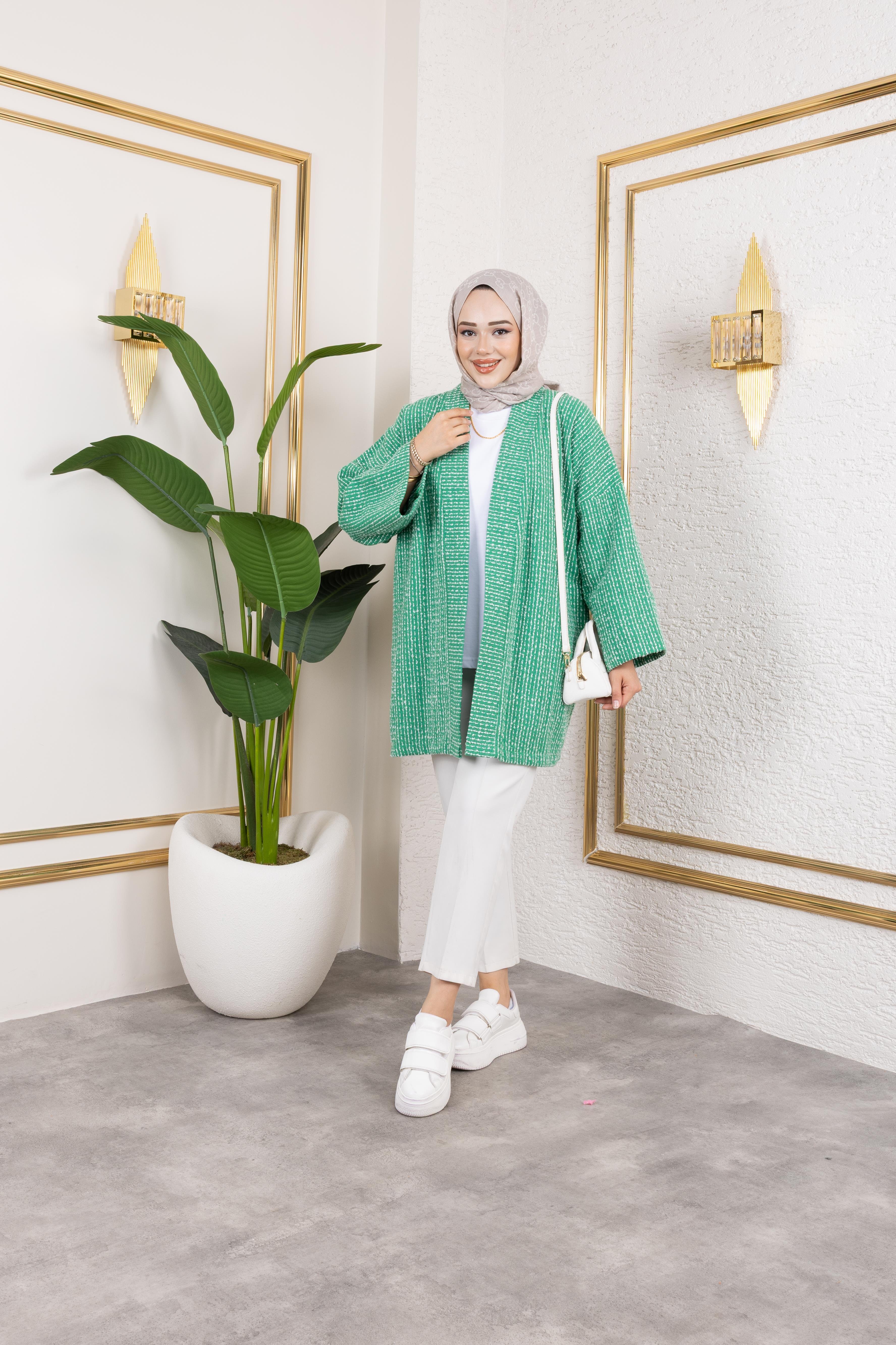 Yeşil Kırçıllı Kimono