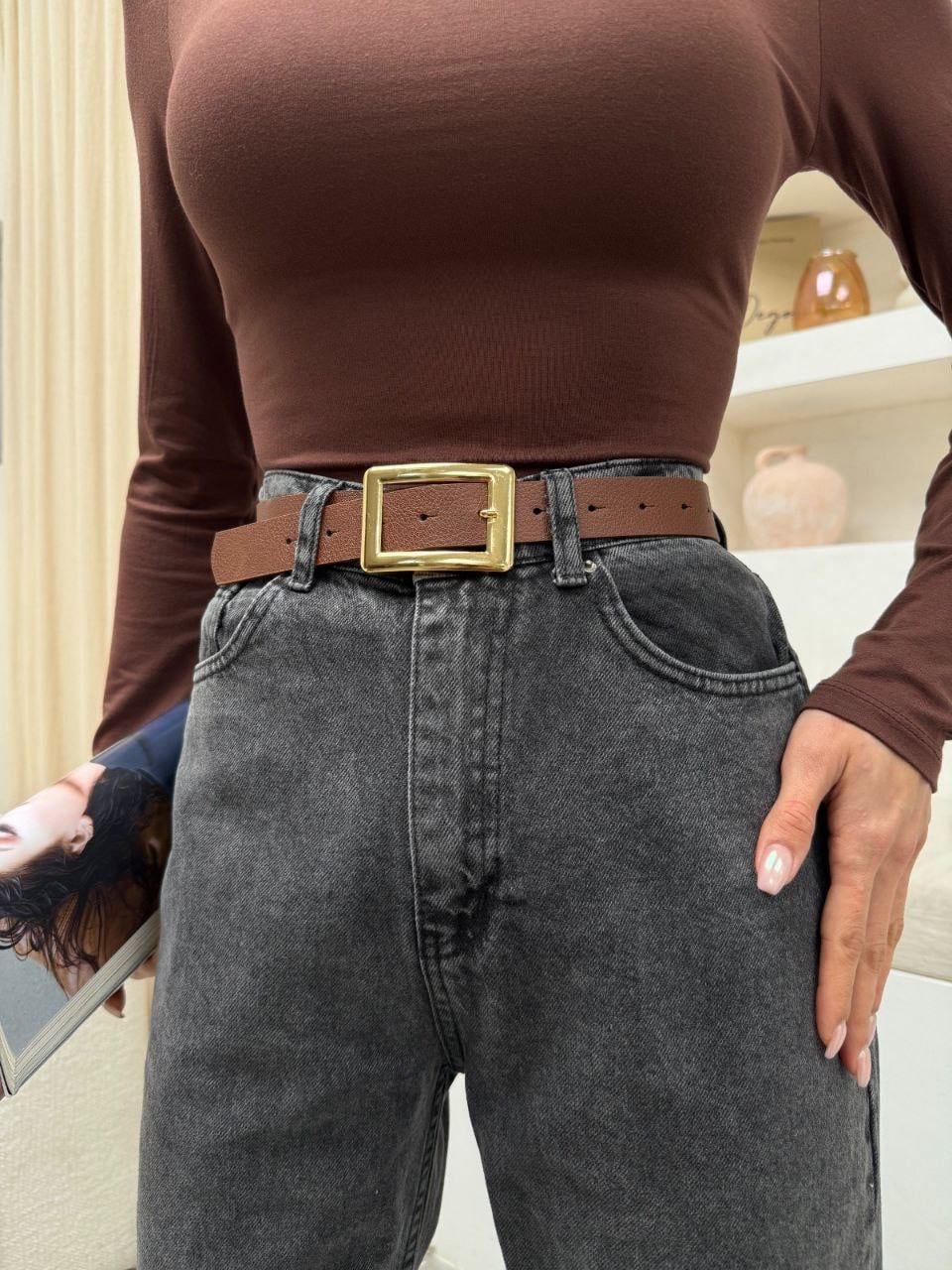 Anyrasit Kemerli Mom Jean Pantolon