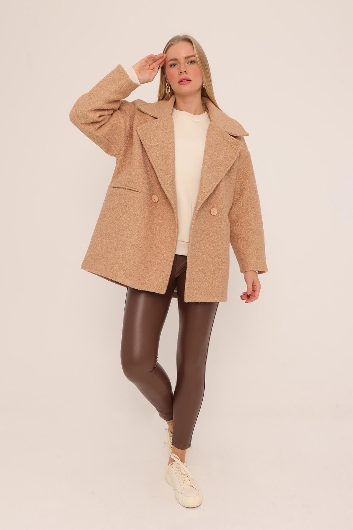 Camel Rengi Teddy Oversize Kaban