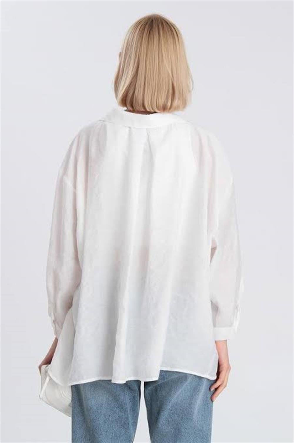 Kahverengi Düşük Omuzlu Oversize Gömlek