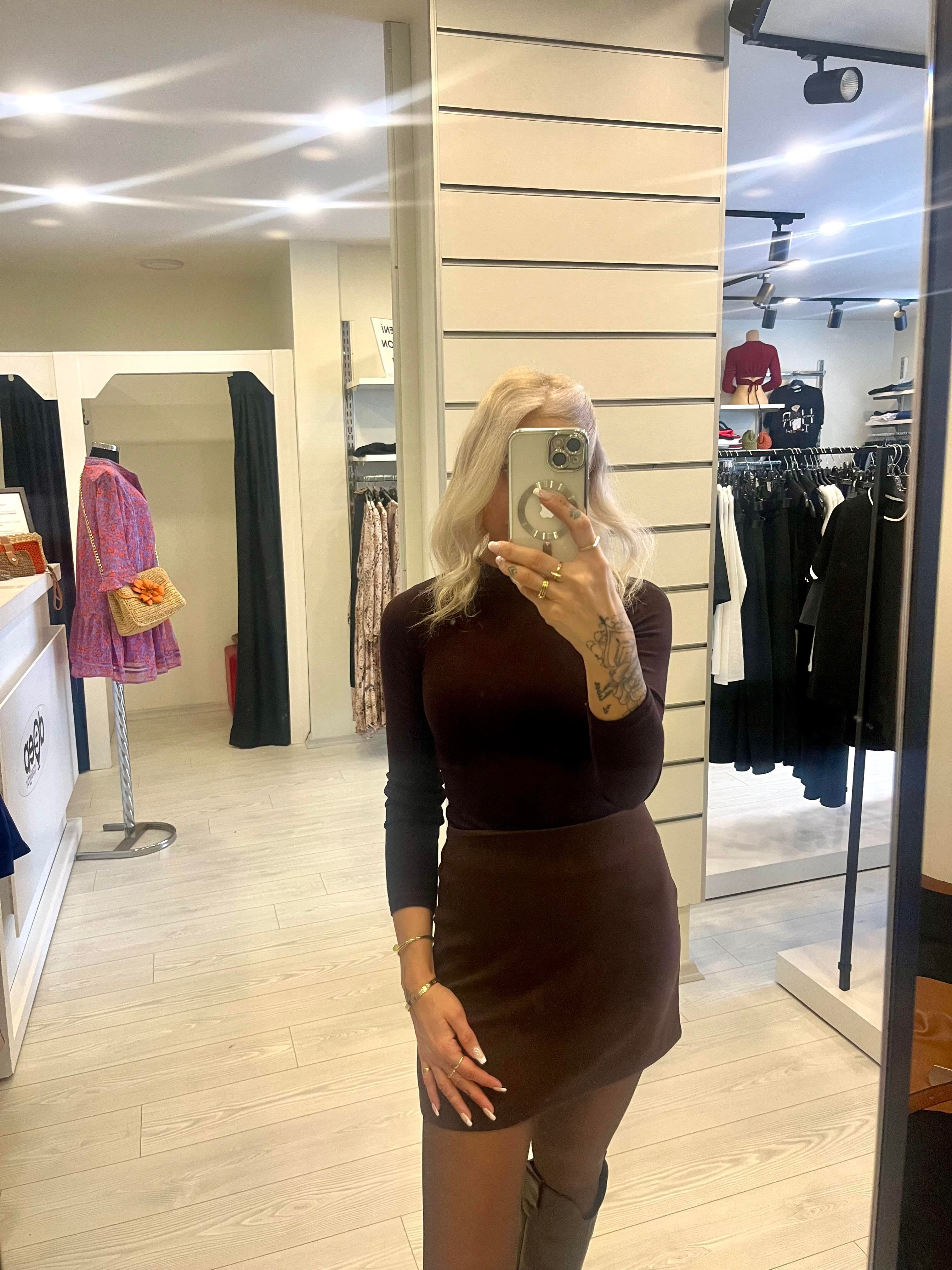 Orijinal Marka Acı Kahve Mini Etek