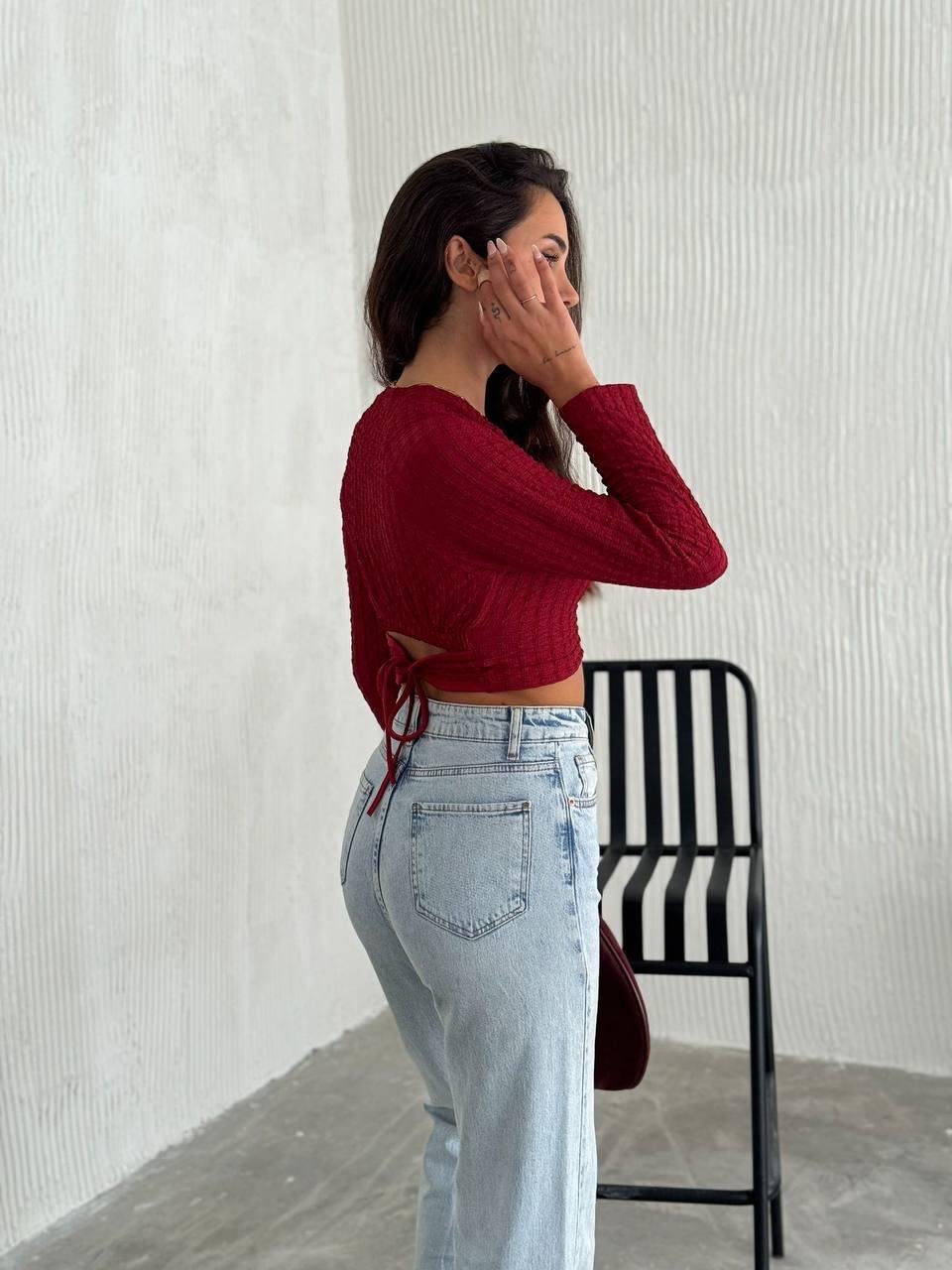 Sırt Detaylı Bağlamalı Crop