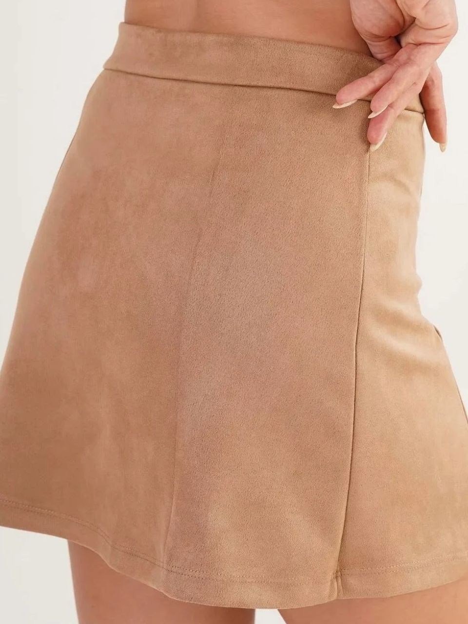 Taba Çan Model Süet Mini Etek