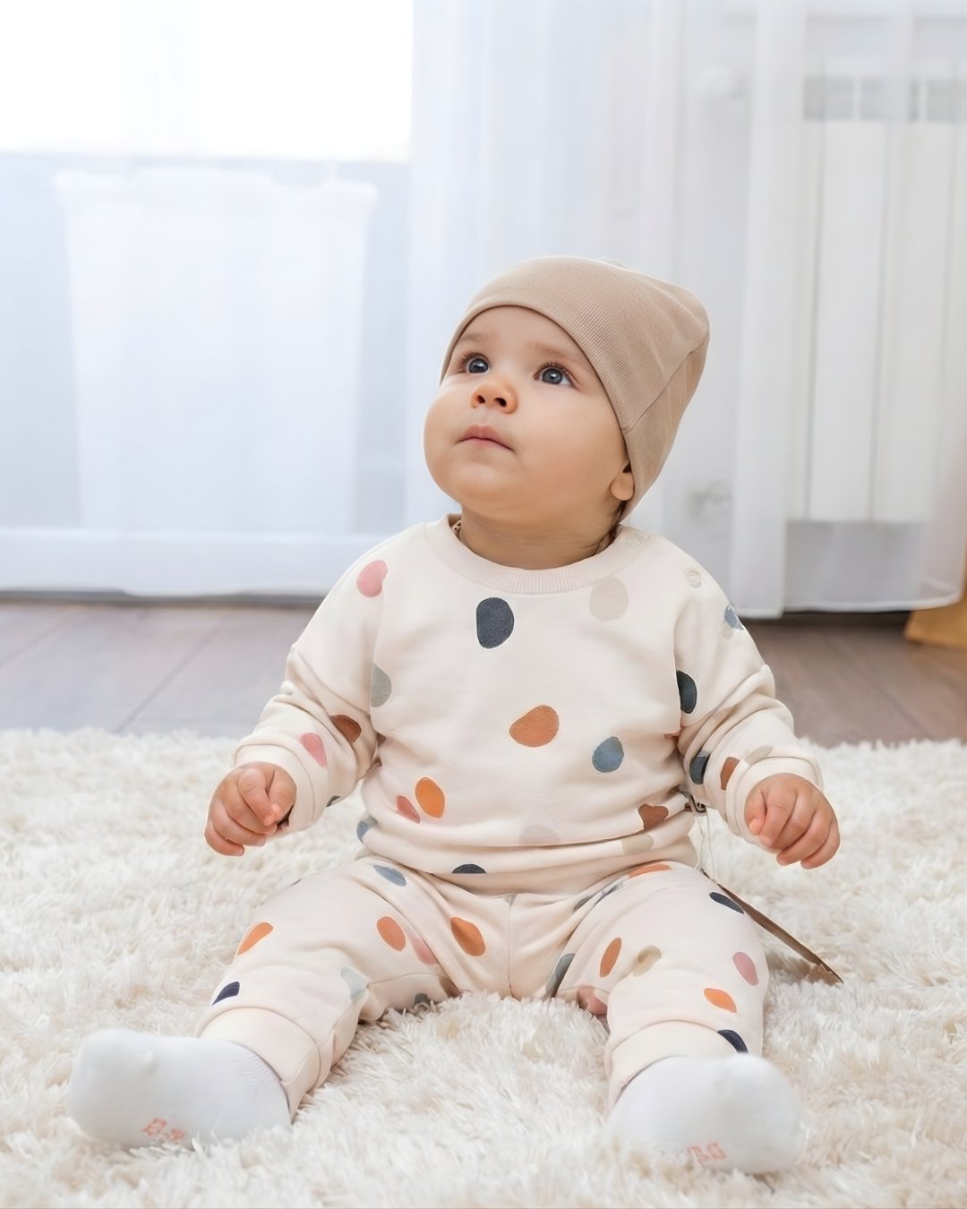 Puanlı Desen 3'lü Bebek Takımı
