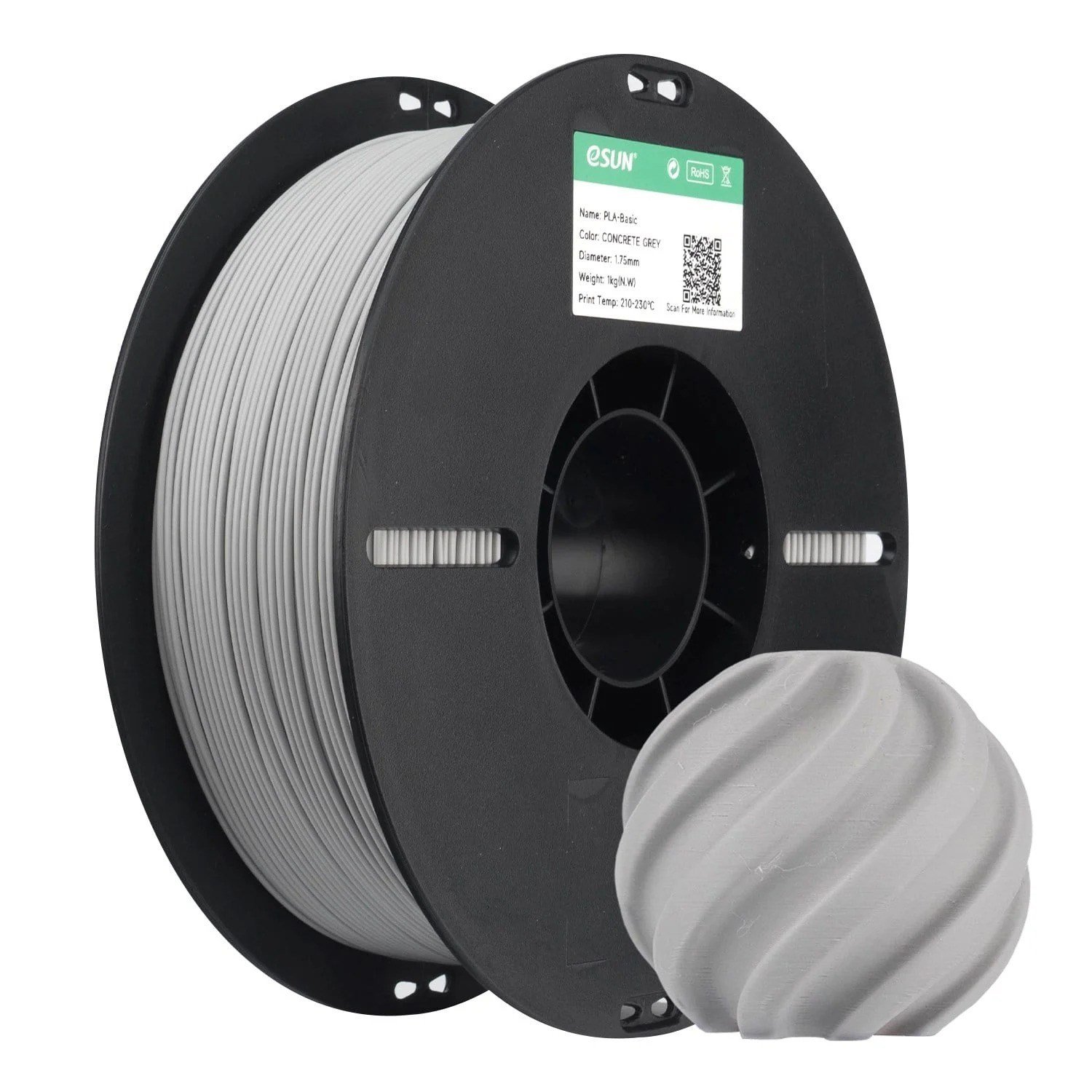 eSun PLA Basic Beton Gri Filament 1.75mm 1 Kg