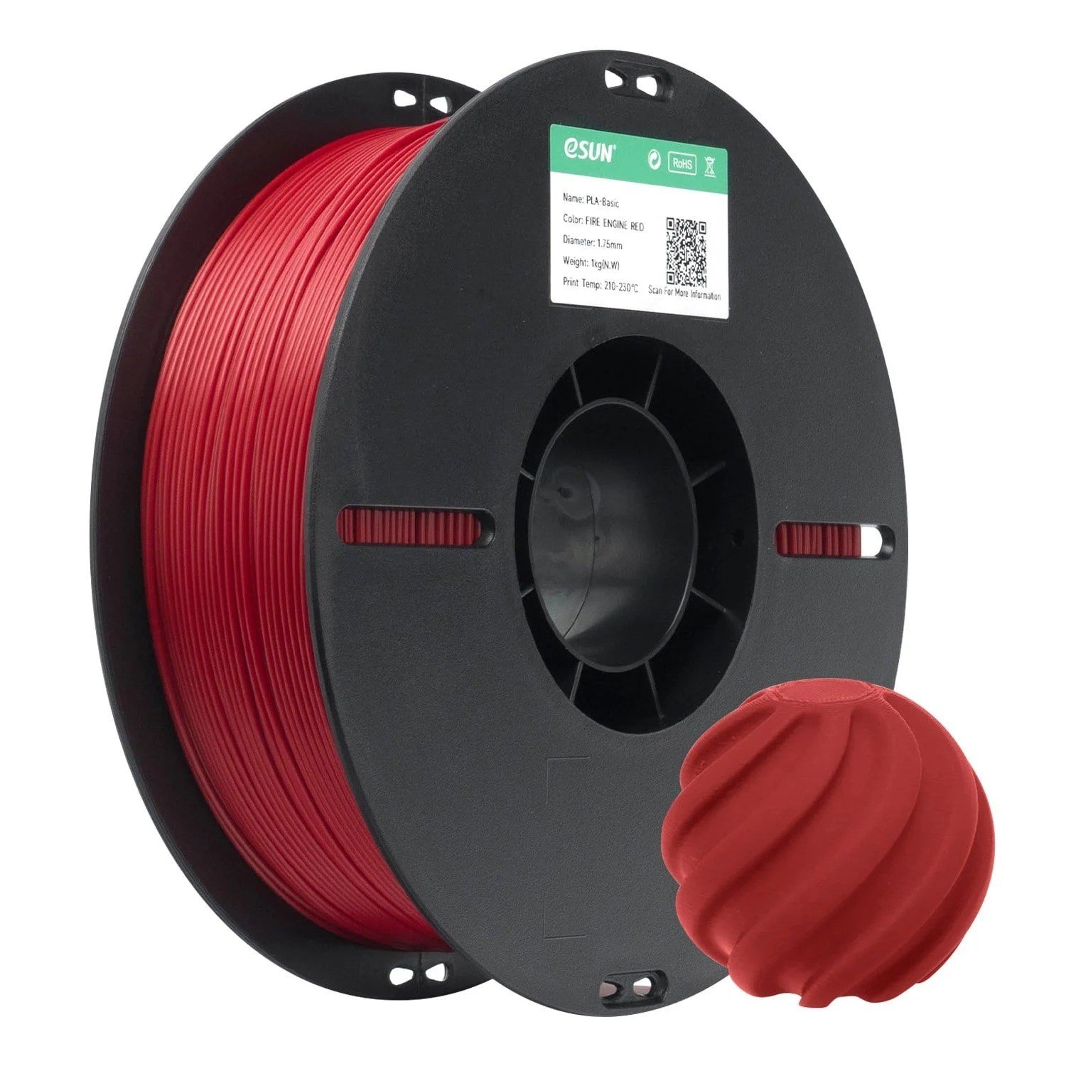 eSun PLA Basic Fire Engine Red Filament 1.75mm 1 Kg