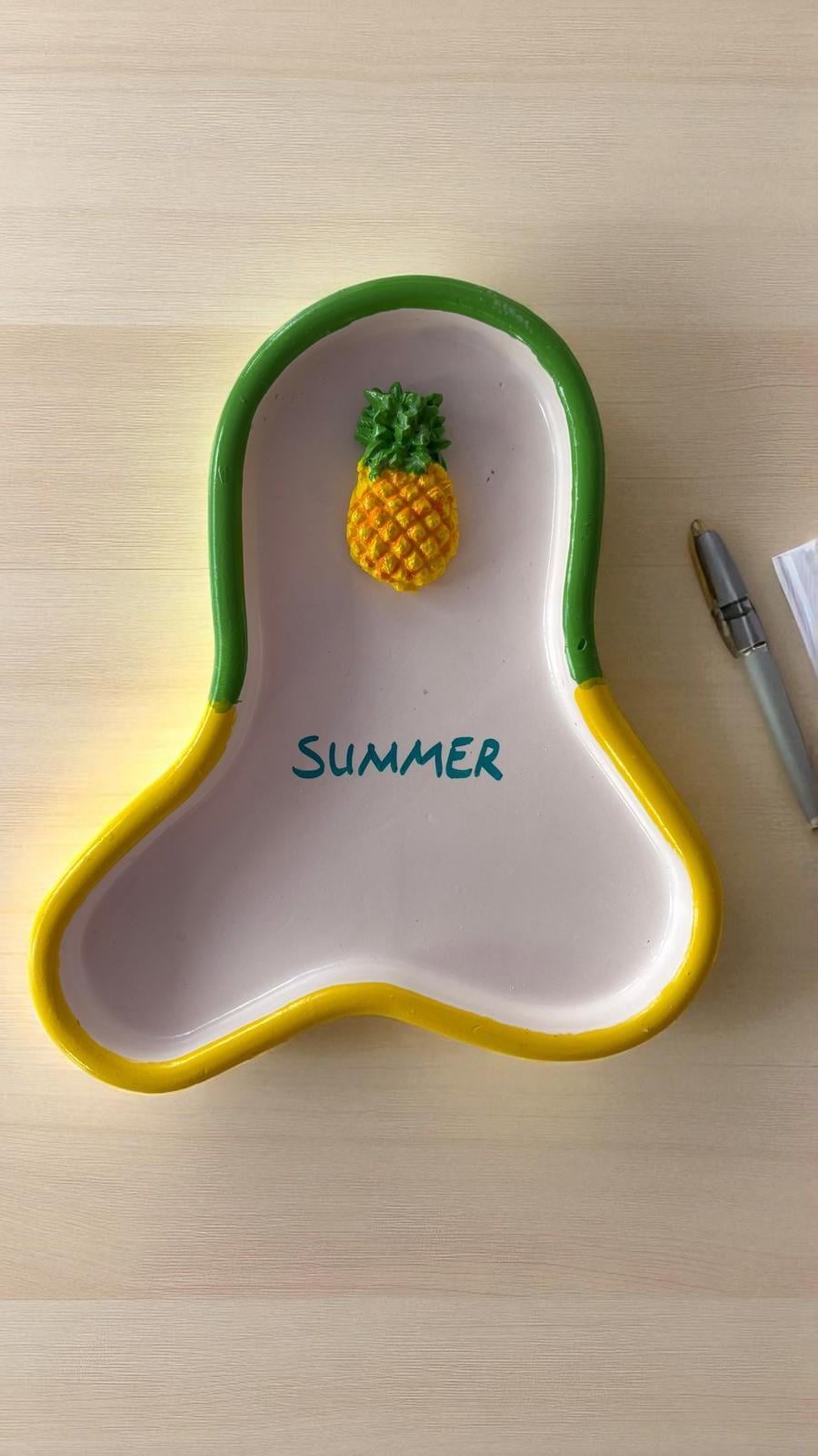 Dekoratif Sunum ve Takı Tabağı Model çifr renk Çerçeve-ananas Charm