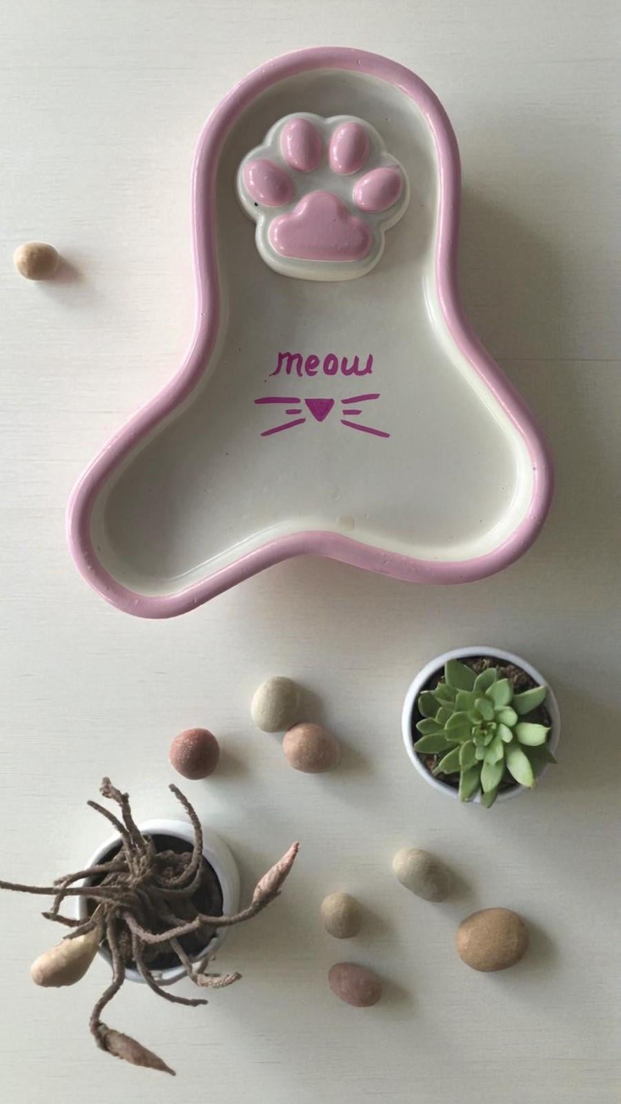 Dekoratif Sunum ve Takı Tabağı Model Pembe Çerçeve-Pati Charm